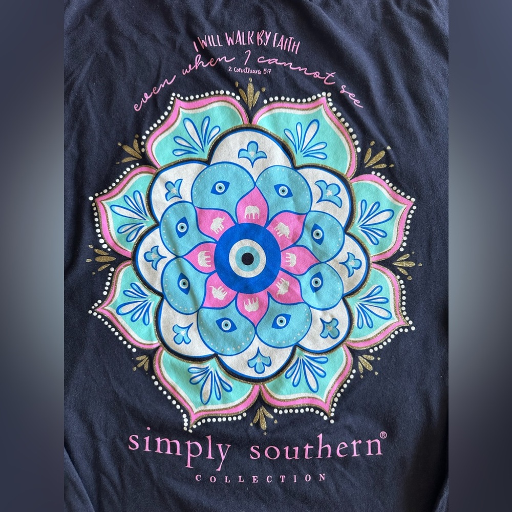 Simply Southern Collection “I will walk by faith” XXL long sleeve tshirt
